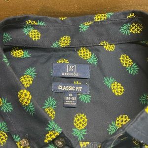Blue Pineapple Golf Shirts for Men Palm Shirt Men Hawaiian (B7)